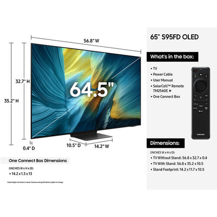 Samsung S95F 65" TV OLED 4K UHD 3840x2160 165Hz HDR10+ Smart