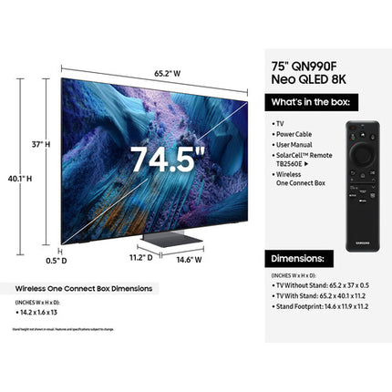 Samsung QN990F TV Neo QLED Mini-LED 75" 8K UHD 120 Hz SolarCell Control remoto inalámbrico