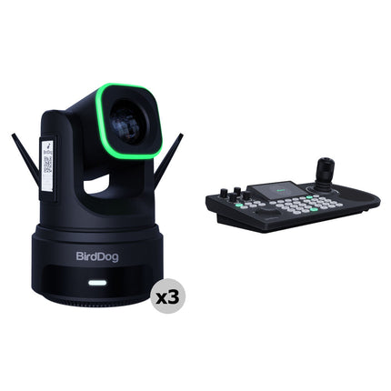 BirdDog X4 Ultra Kit 3 Cámaras 4K PTZ Controlador KBD Pantalla HD