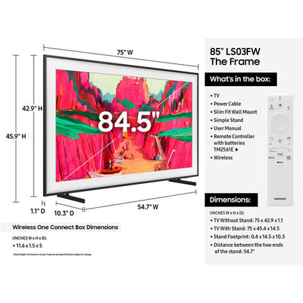 Samsung The Frame Pro LS03FW TV Neo QLED Mini-LED 85" 4K 120 Hz Slim-Fit