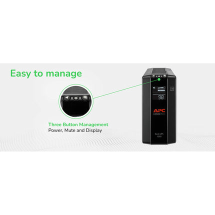 APC Back-UPS Pro BN1050M Protector contra sobretensiones y respaldo 600W 1050VA