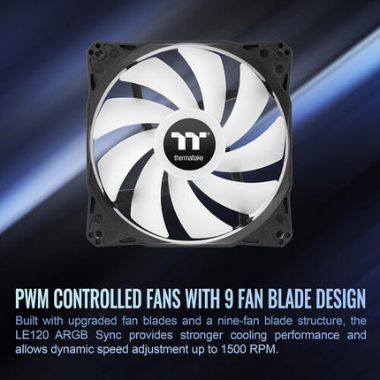 Thermaltake LE120 ARGB Ventilador para PC Pack 3 unidades negro garantía 2 años