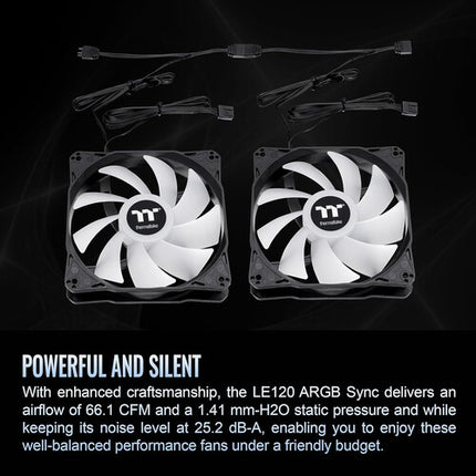 Thermaltake LE120 ARGB Ventilador para PC Pack 3 unidades negro garantía 2 años