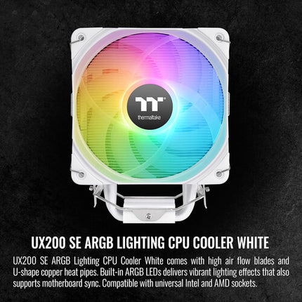 Thermaltake UX200 SE ARGB Ventilador 120mm 1800 RPM Refrigerador CPU Blanco