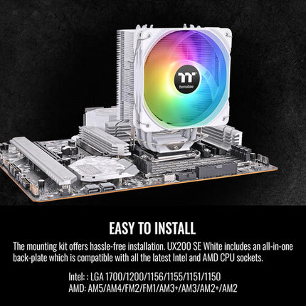 Thermaltake UX200 SE ARGB Ventilador 120mm 1800 RPM Refrigerador CPU Blanco