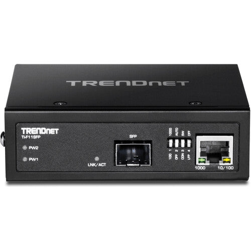 TRENDnet Industrial Conversor de Medios Ethernet Gigabit a Fibra SFP con Soporte Multi y Single Mode hasta 80 km