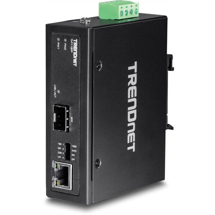 TRENDnet Industrial Conversor de Medios Ethernet Gigabit a Fibra SFP con Soporte Multi y Single Mode hasta 80 km