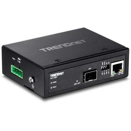TRENDnet Industrial Conversor de Medios Ethernet Gigabit a Fibra SFP con Soporte Multi y Single Mode hasta 80 km