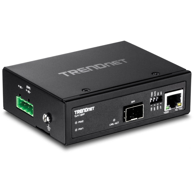 TRENDnet Industrial Conversor de Medios Ethernet Gigabit a Fibra SFP con Soporte Multi y Single Mode hasta 80 km