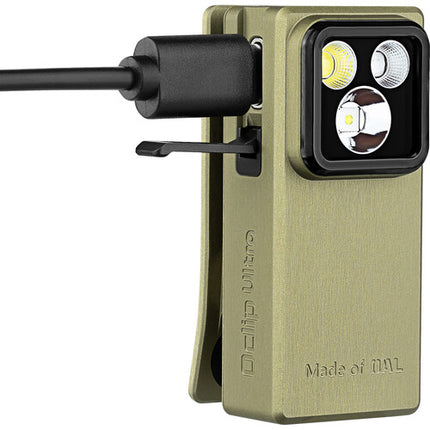 Olight Oclip Ultra Luz Recargable Clip 530 lúmenes 144 h USB-C Verde Oliva