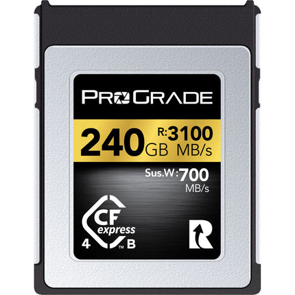 ProGrade Digital 240GB Tarjeta de Memoria CFexpress 4.0 Tipo B Oro 3100MBs Leer 1600MBs Escribir