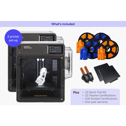 MakerBot Sketch Sprint Impresora 3D Configuración Aula Dos Unidades Volumen 8.66 Pulgadas