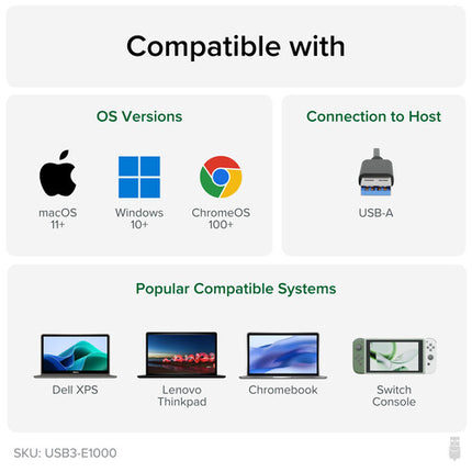Adaptador Plugable USB-A 3.0 a Ethernet Gigabit RJ45 700 MB/s