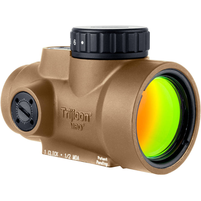 Trijicon 1x25 MRO SD Mira de Punto Rojo 2 MOA 25mm Coyote Brown