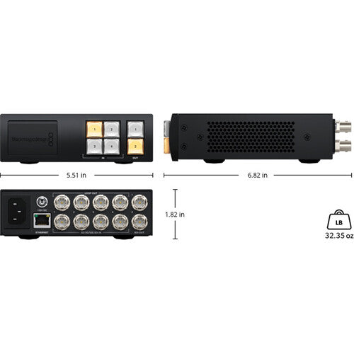 Blackmagic Design Videohub Mini 4x2 12G Router con 4 Entradas 12G-SDI y 2 Salidas 12G-SDI