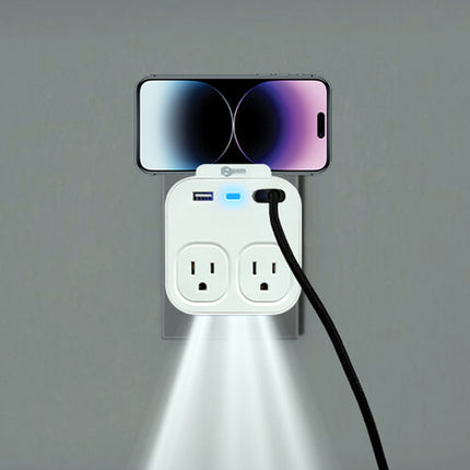 POM GEAR Estación de energía con 2 salidas AC y 2 puertos USB-A rápidos