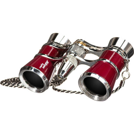 LaScala Optics 3x25 Binoculares de Ópera con Lupa 3x y Luz LED Roja