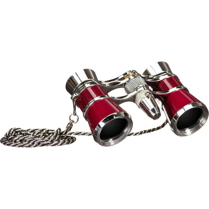 LaScala Optics 3x25 Binoculares de Ópera con Lupa 3x y Luz LED Roja