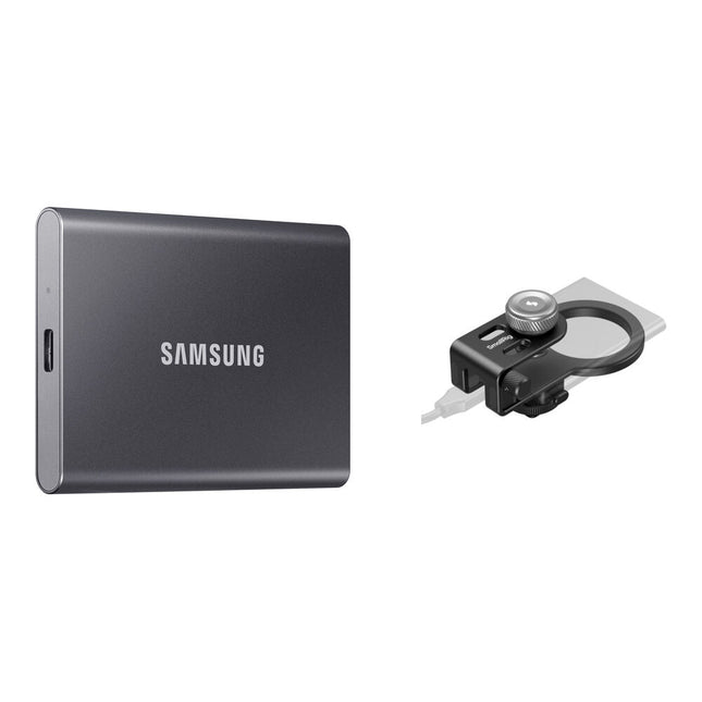 Samsung 4TB T7 Unidad SSD Portátil con MagSafe y Soporte Cold Shoe Titan Gray
