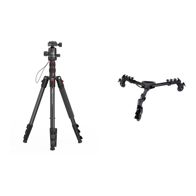 SmallRig CT-10 Trípode de Aluminio para Viaje 70.9 pulgs con Cabezal de Bola y Dolly Universal