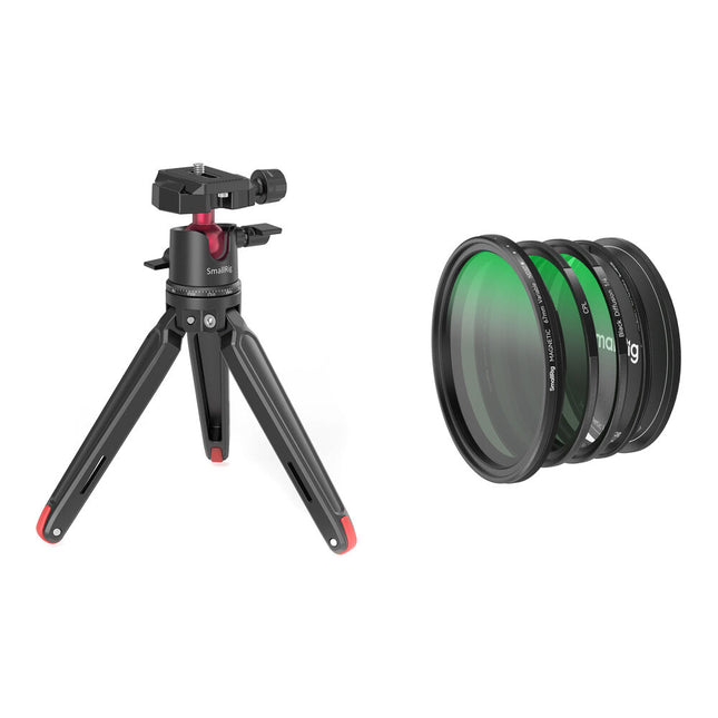 SmallRig Mini Trípode de Mesa con Kit de Filtros 5 en 1 y Rotación 360°