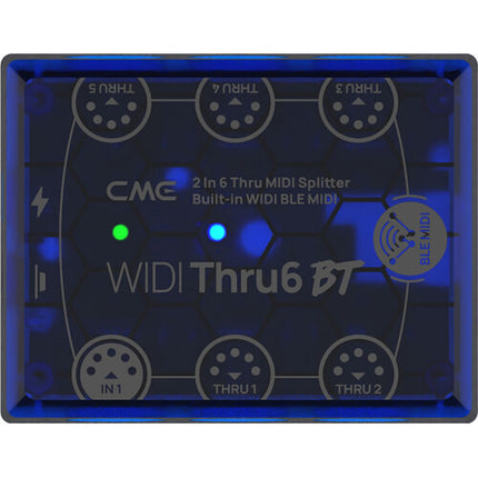 CME WIDI Thru6 BT Interfaz MIDI híbrida 2 entradas 6 salidas Bluetooth 65'