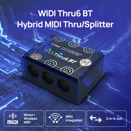 CME WIDI Thru6 BT Interfaz MIDI híbrida 2 entradas 6 salidas Bluetooth 65'
