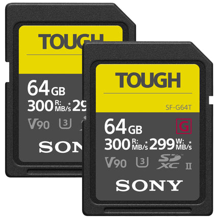 Sony 64GB SF-G TOUGH Serie UHS-II Tarjeta de Memoria SDXC 300MB/s 2-Pack