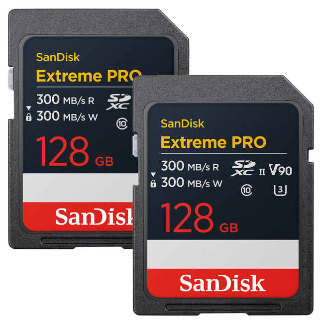 SanDisk Extreme PRO 128GB Tarjeta de Memoria SDXC UHS-II 300 MB/s 2-Pack