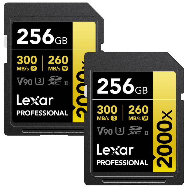 Tarjeta de memoria SDXC Lexar 256GB UHS-II 300 MB/s 2-Pack