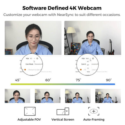 Nearity CC200 Webcam 4K UHD 8MP USB-A con Autoenfoque y Micrófonos Duales