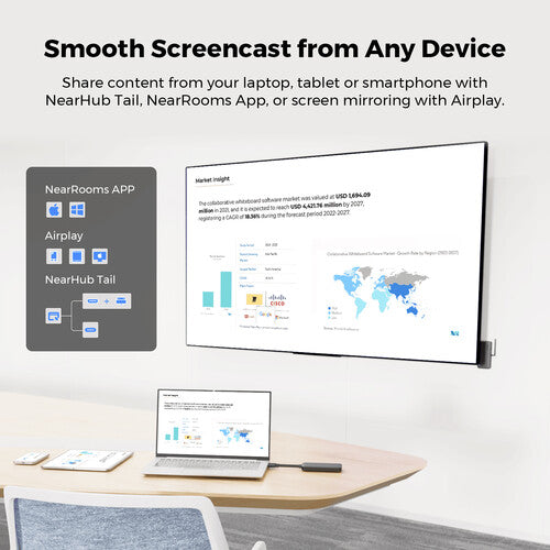 Nearity NT10 NearHub Tail Proyector Pantalla Inalámbrico USB-C HDMI