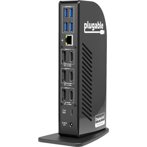 Plugable USB Type-C Estación de Acoplamiento Triple 4K con HDMI y Ethernet