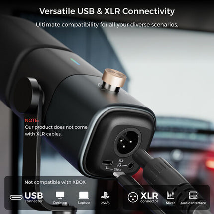 NearStream AM10X Micrófono dinámico XLR USB brazo ajustable cancelación ruido