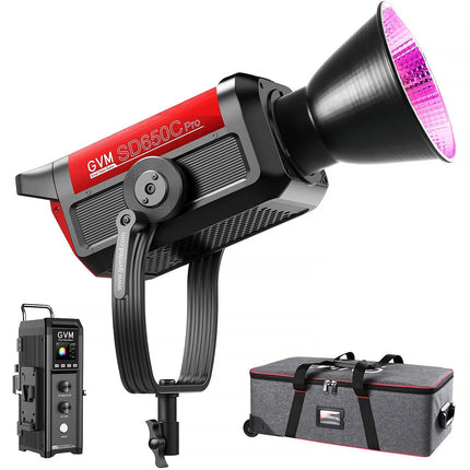 GVM Pro SD650C LED Monolight RGB Bicolor 95 530 Lux 2000-10000K con Reflector y Bolsa
