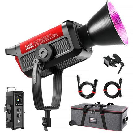 GVM Pro SD650C LED Monolight RGB Bicolor 95 530 Lux 2000-10000K con Reflector y Bolsa
