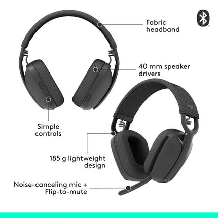 Logitech Zone Vibe 100 Auriculares Inalámbricos Bluetooth 40mm 20 Horas Batería