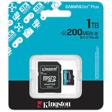 Kingston 1TB Canvas Go Plus microSDXC UHS I 200 MBs Adapter