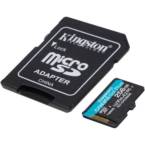Kingston 256GB Canvas Go! Plus UHS-I microSDXC con Adaptador SD velocidad 200 MB/s escritura 160 MB/s