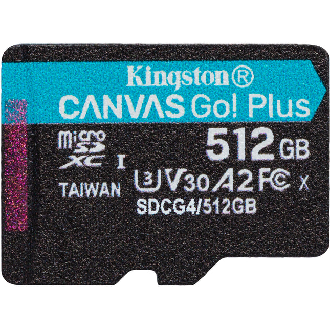 Kingston 512GB Canvas Go Plus Tarjeta microSDXC UHS I 200MBs lectura 30MBs escritura