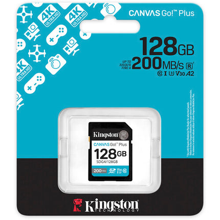 Kingston 128GB Canvas Go! Plus Tarjeta de Memoria UHS-I SDXC 200MB/s Lectura 30MB/s Escritura