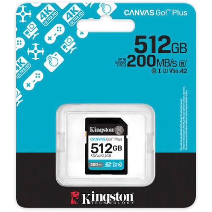 Kingston 512GB Canvas Go! Plus Tarjeta de Memoria SDXC UHS-I 200MB/s Lectura 160MB/s Escritura