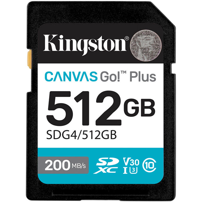 Kingston 512GB Canvas Go! Plus Tarjeta de Memoria SDXC UHS-I 200MB/s Lectura 160MB/s Escritura