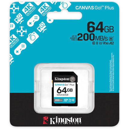 Kingston 64GB Canvas Go! Plus Tarjeta de Memoria UHS-I SDXC 200MB/s 30MB/s