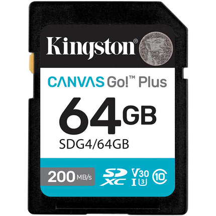 Kingston 64GB Canvas Go! Plus Tarjeta de Memoria UHS-I SDXC 200MB/s 30MB/s