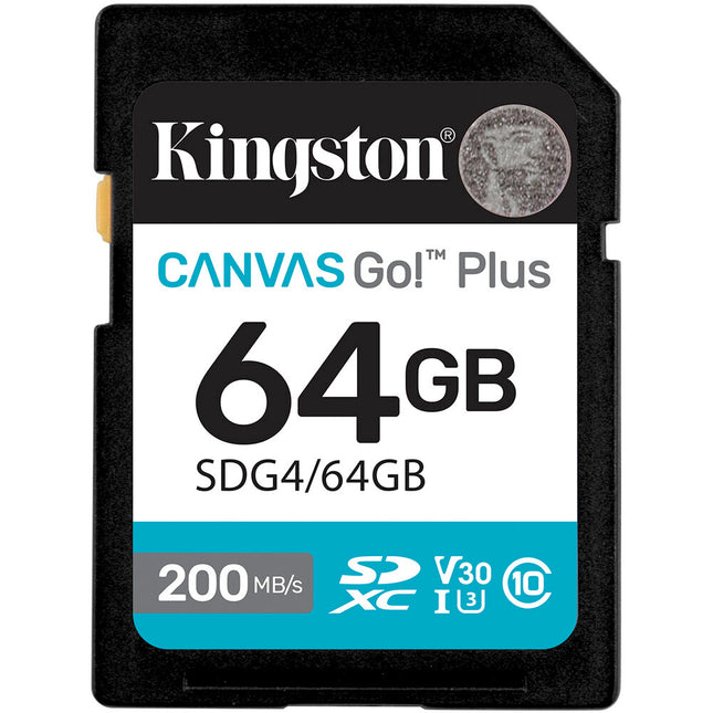 Kingston 64GB Canvas Go! Plus Tarjeta de Memoria UHS-I SDXC 200MB/s 30MB/s