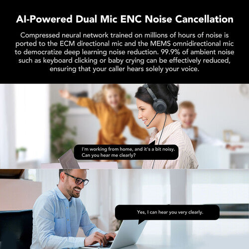 Nuroum HP21 Auriculares estéreo USB con micrófono cancelador de ruido y control integrado