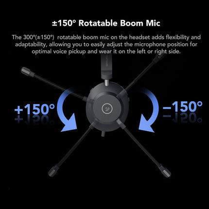 Nuroum HP21 Auriculares estéreo USB con micrófono cancelador de ruido y control integrado