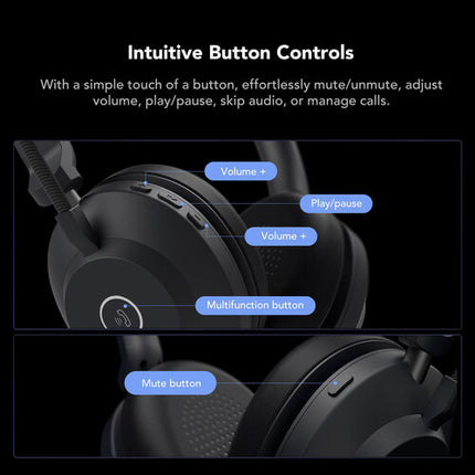 Nuroum HP21 Auriculares estéreo USB con micrófono cancelador de ruido y control integrado