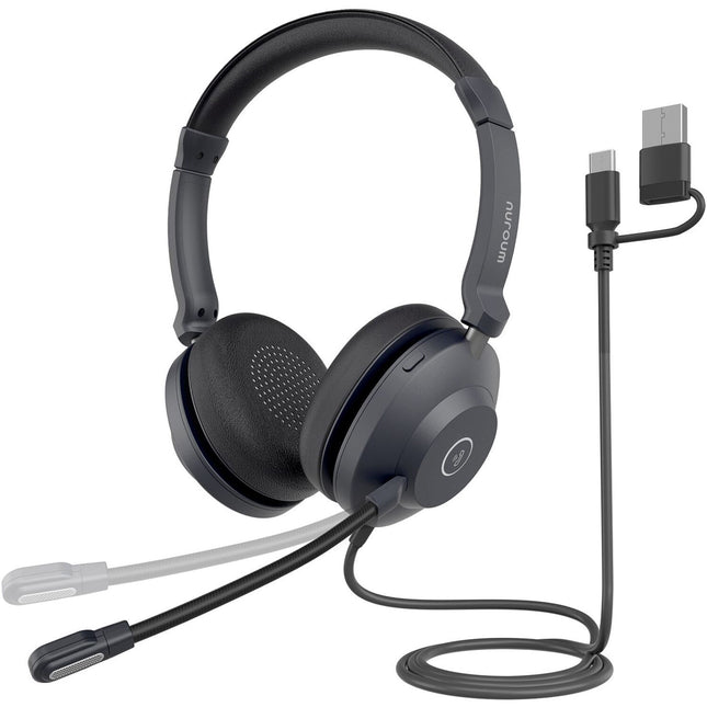 Nuroum HP21 Auriculares estéreo USB con micrófono cancelador de ruido y control integrado